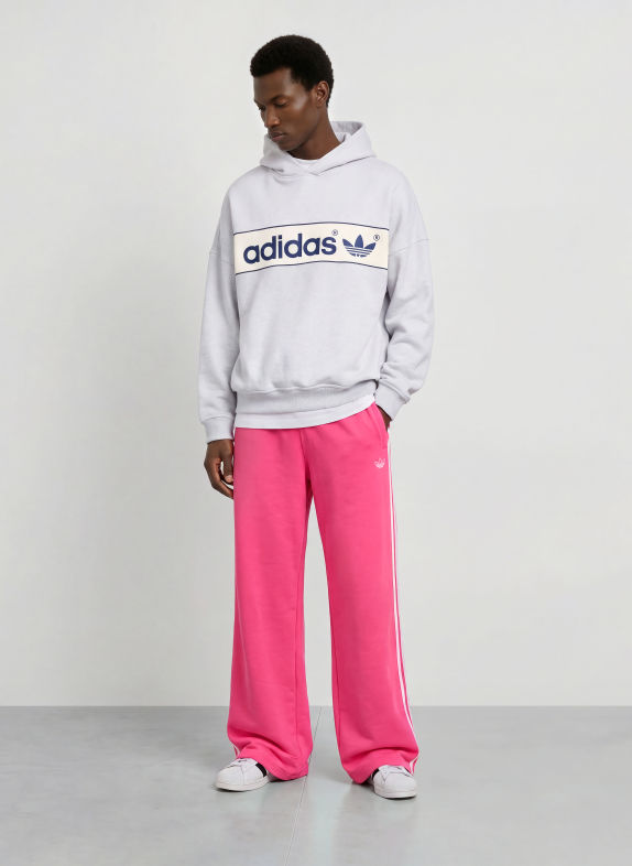 adidas Originals ADISIGNATURE 3 STRIPES Sweatpants with braided stripes PINK / WHITE