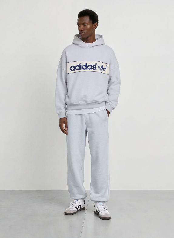 adidas Originals Sweatpants LIGHT GRAY / WHITE