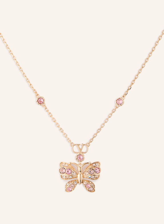VALENTINO GARAVANI Halskette FLUTTERBY mit Swarovski Kristallen GOLD / ROSA