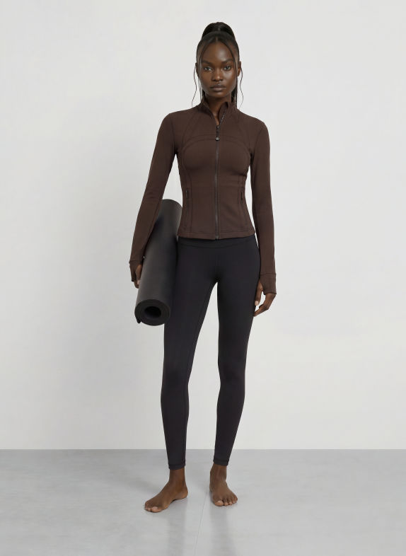 lululemon Trainingsjas DEFINE CROPPED MARRON FONCÉ