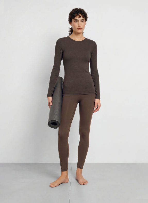 lululemon Long-sleeved HOLD TIGHT DARK BROWN