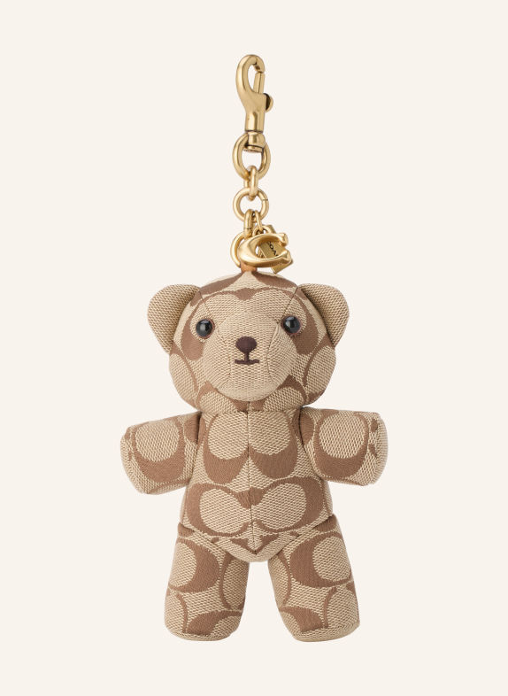 COACH Taschenanhänger BEIGE / GOLD / BRAUN