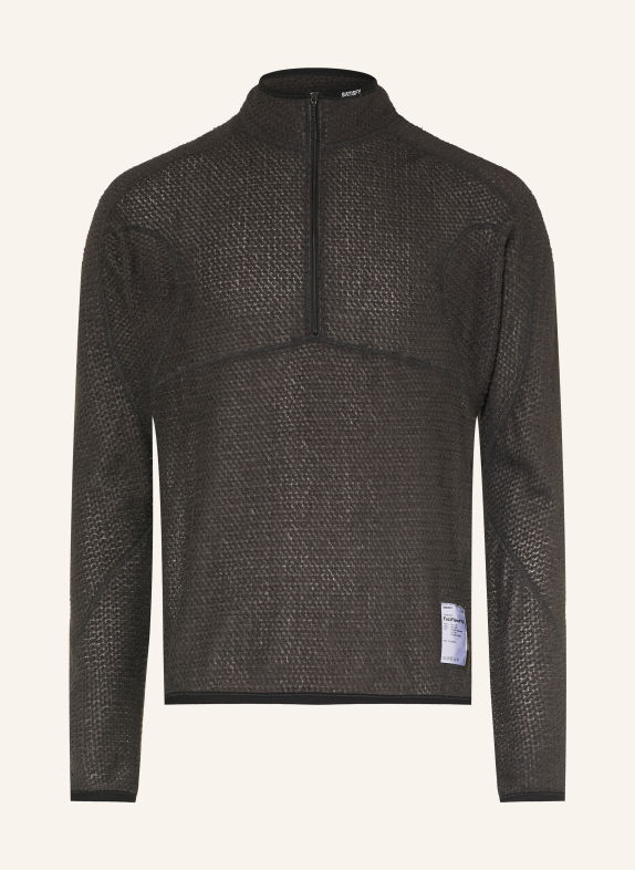 SATISFY Fleecetrui met halve rits FUZZFLEECE™ AD MARRON FONCÉ