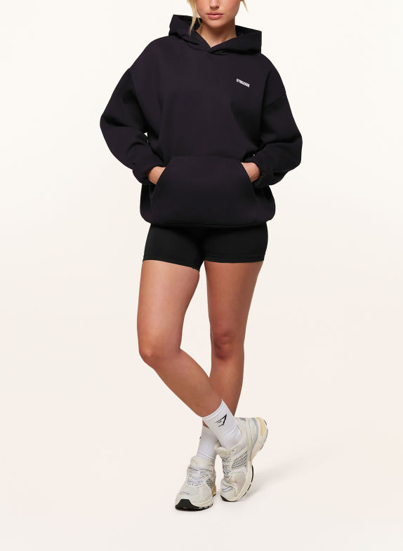 GYMSHARK Sweat à capuche oversize COSY LUXE NOIR