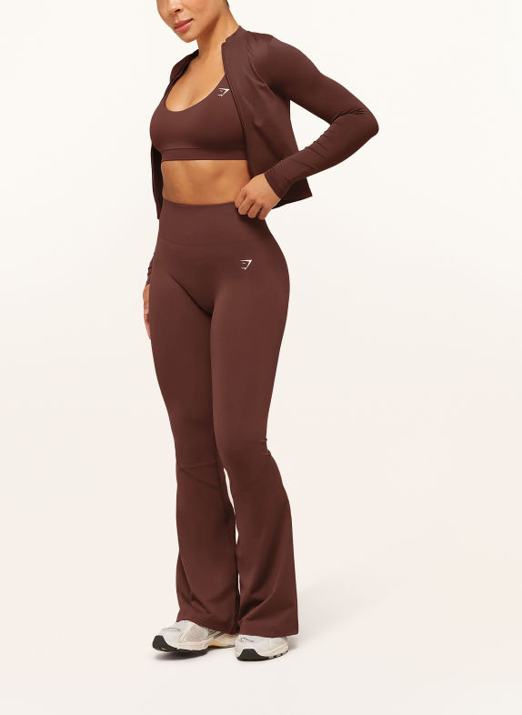 GYMSHARK Veste d'entraînement EVERYDAY SEAMLESS MARRON FONCÉ