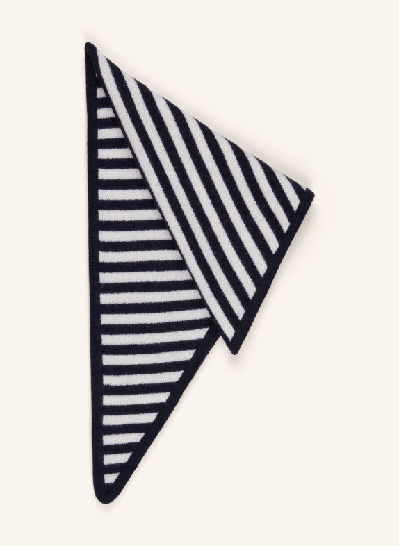 darling harbour Triangular scarf with cashmere navy / creme