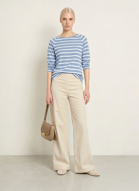darling harbour Haut à manches longues denim / white