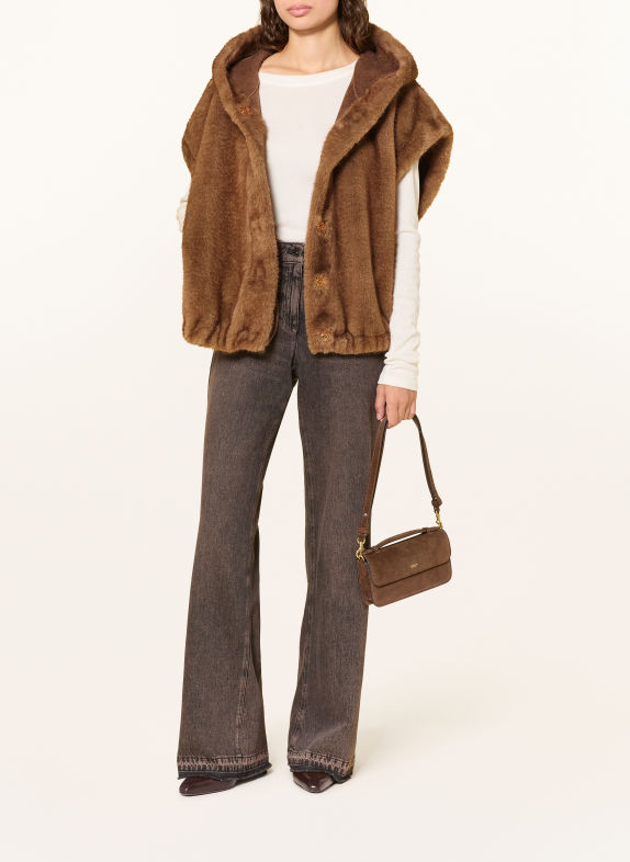 mabrun FOSCA Faux Fur Vest BROWN