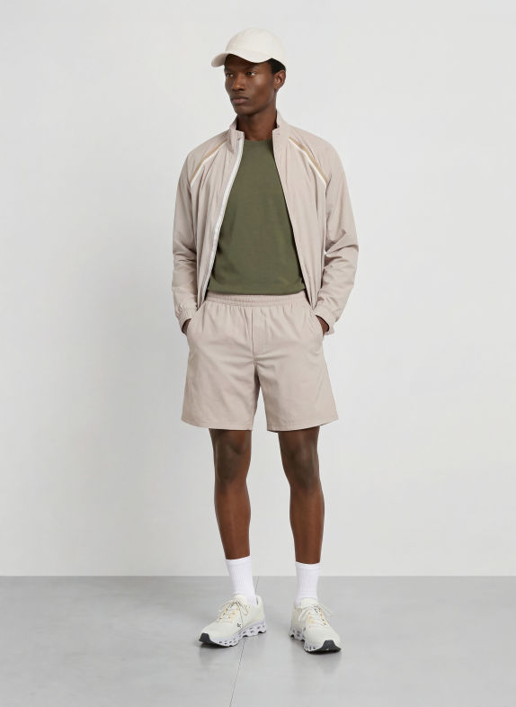 lululemon Löparjacka PACE BREAKER LJUSGRÅ / BEIGE / GRÄDDE