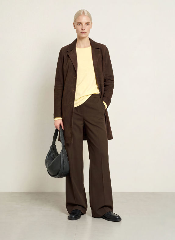 darling harbour Leather coat CHOCOLATE