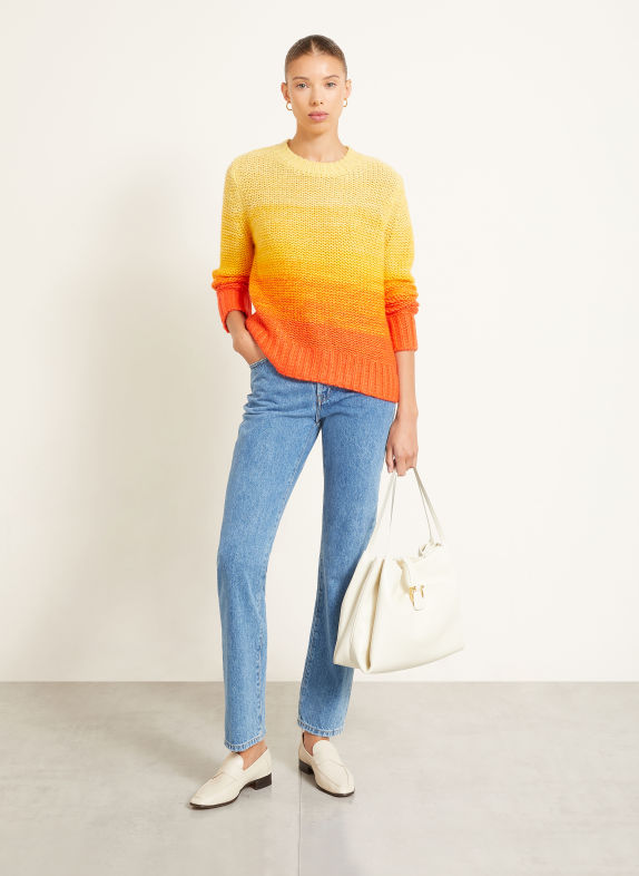 IRIS von ARNIM Pull RAINBOW DEGRADÉ 50 avec cachemire JAUNE / ROUGE / ORANGE