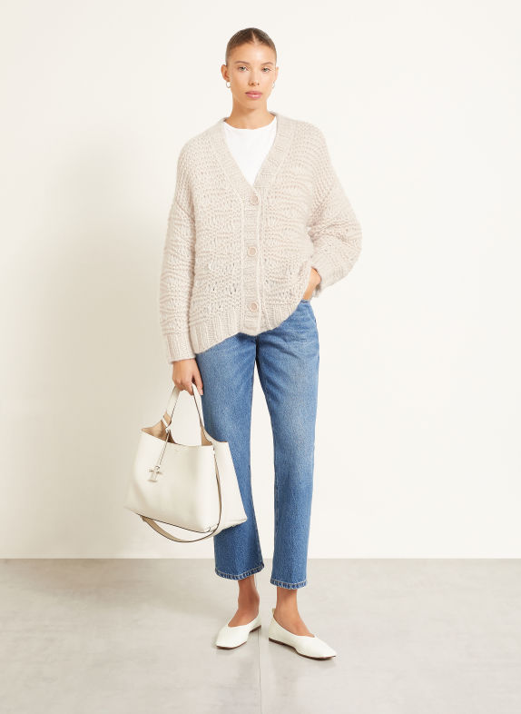 IRIS von ARNIM Gilet oversize IRIS ICONIC 50 avec cachemire CRÈME