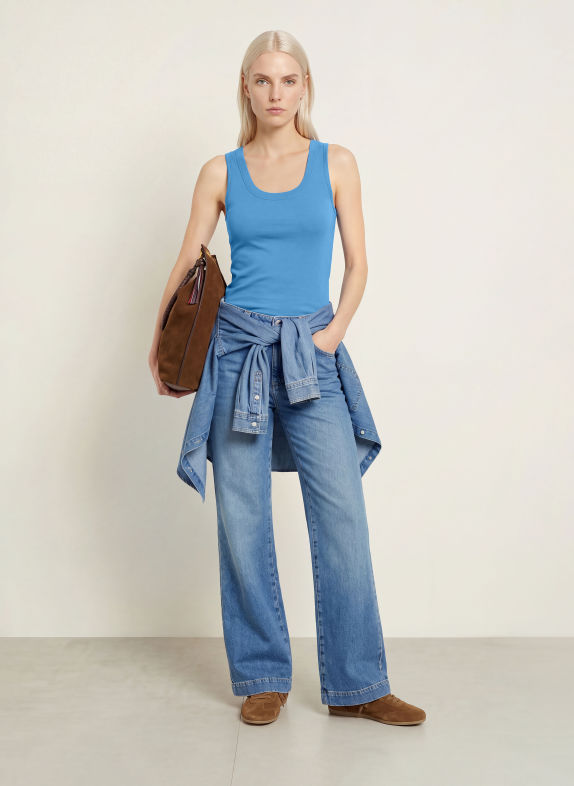 darling harbour Top LOLLO CORNFLOWER BLUE