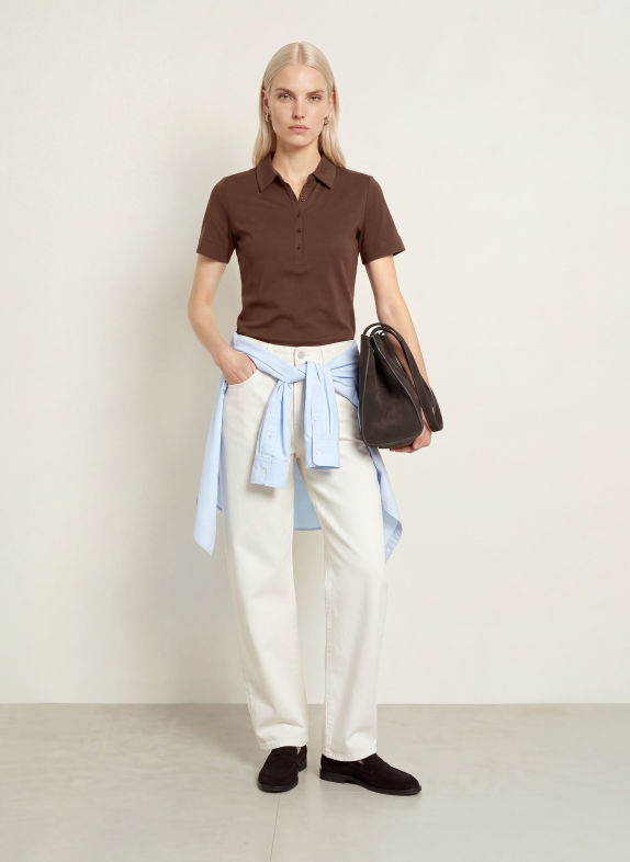 darling harbour Jersey-poloshirt CHOCOLATE