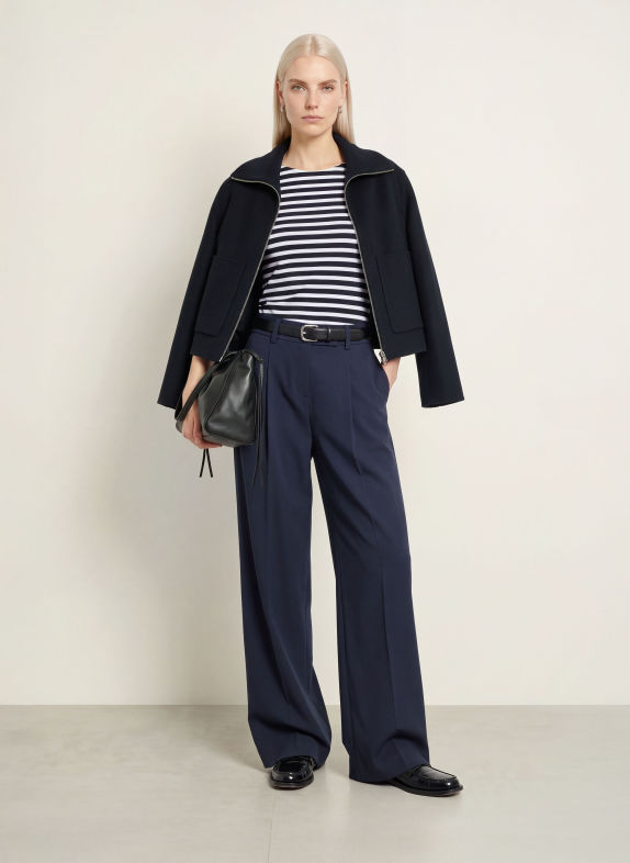 darling harbour Haut à manches 3/4 NAVY / WHITE