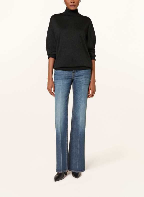 DOROTHEE SCHUMACHER SHIMMERING MERINO Sweater with 3/4-Sleeve BLACK