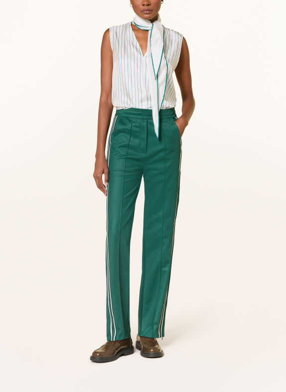 DOROTHEE SCHUMACHER Seidentop STRIPES WITH A TWIST mit Schluppe ECRU / GRÜN
