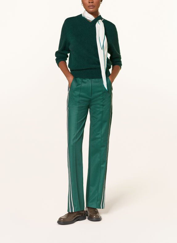 DOROTHEE SCHUMACHER Piqué-Hose EVERYDAY COOL mit Galonstreifen GRÜN / WEISS