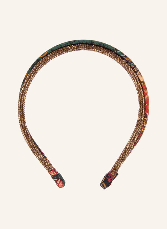 ETRO Haarreif mit Schmucksteinen DUNKELROT / COGNAC / DUNKELGRÜN