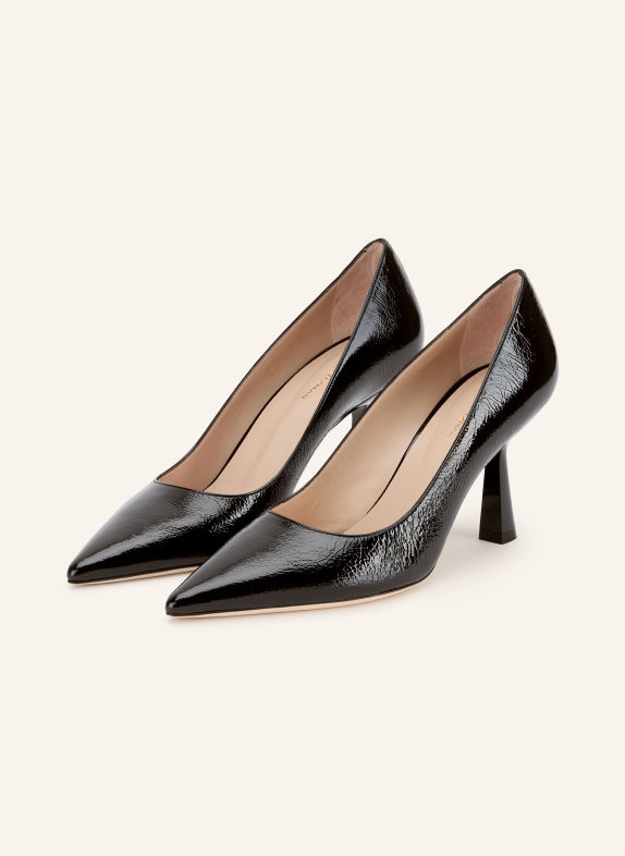 STUART WEITZMAN Lakované lodičky STUART SUPERSCULPT 75 ČERNÁ