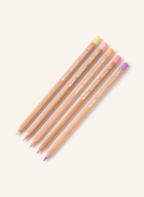 CARAN d'ACHE Set of 10 TOILE DE JOUY Watercolor Pencils CREAM / DARK RED