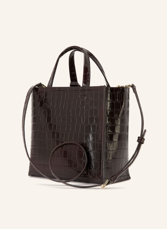 FURLA Shoppers DIVIDE IT SMALL Tote Bag DARK BROWN / GOLD