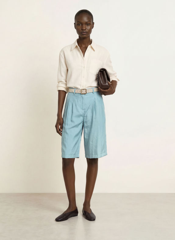 RAFFAELLO ROSSI MALOU Satin Bermudas LIGHT BLUE