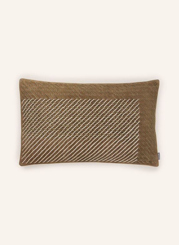 PAD LEATHER STITCH Decorative cushion cover TAUPE / CREAM / KHAKI