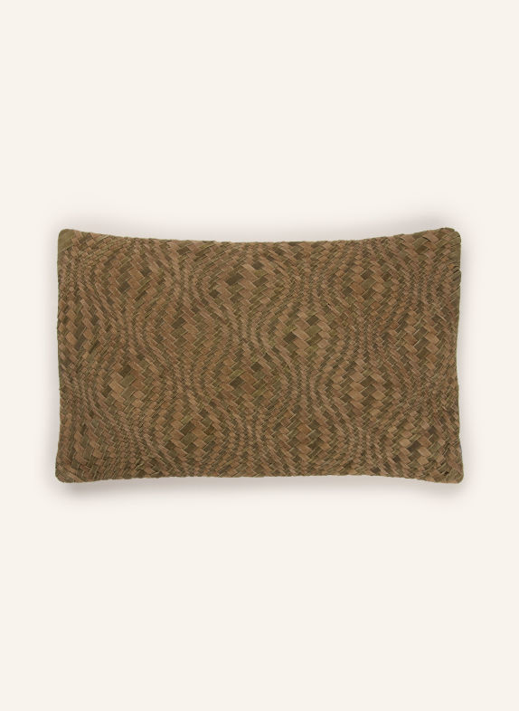 PAD LEATHER WEAVE Decorative cushion cover KHAKI / OLIVE