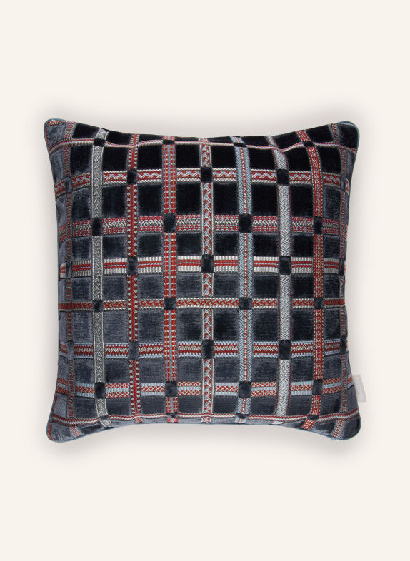 ROHLEDER Coussin décoratif JOSEF BLEU FONCÉ / ARGENT / ROUGE