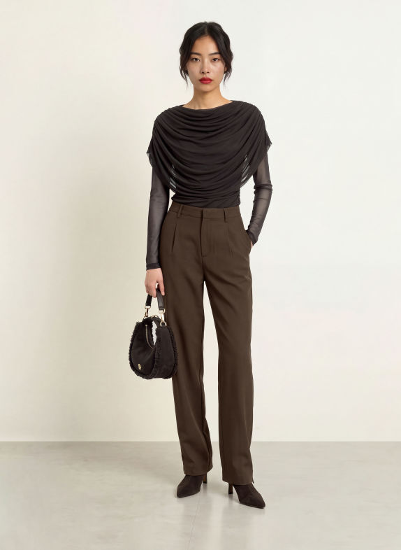 NEO NOIR Marlenehose ISOTTA DUNKELBRAUN