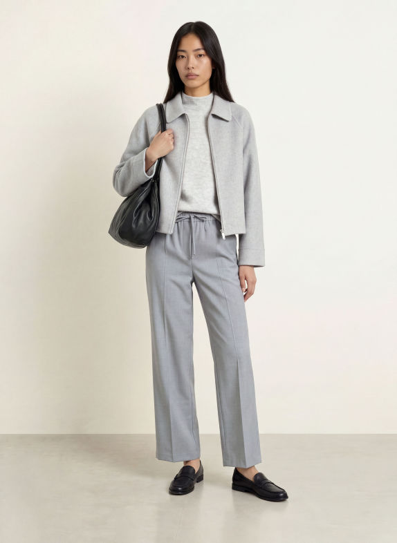 OPUS PANTS Wide-leg trousers MUCIA MOVE LIGHT GRAY