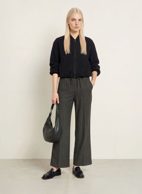 OPUS PANTS MUCIA MOVE Trousers DARK GRAY