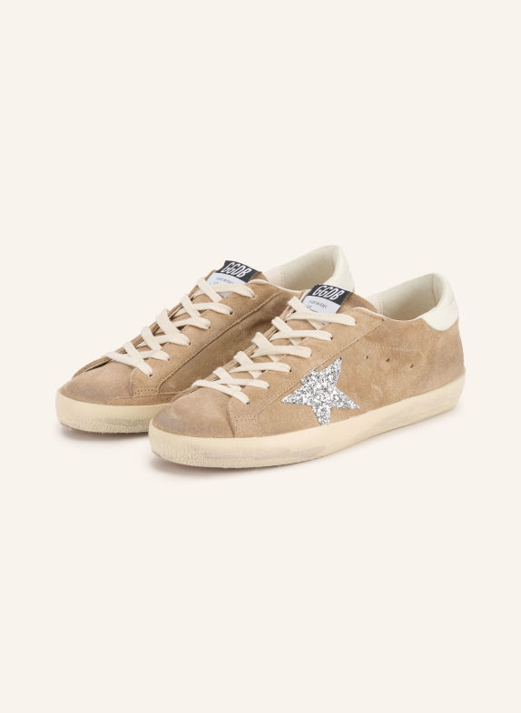GOLDEN GOOSE Sneakersy SUPER-STAR SVĚTLE HNĚDÁ / STŘÍBRNÁ / BÍLÁ