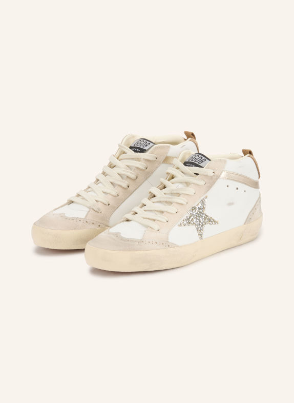 GOLDEN GOOSE Kotníkové tenisky MID STAR SVĚTLE ŠEDÁ / BÍLÁ