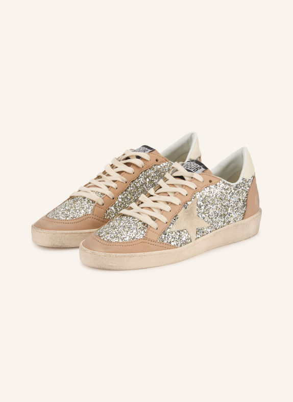 GOLDEN GOOSE Sneakers BALL STAR VIEUX ROSE / ZILVER / CRÈME