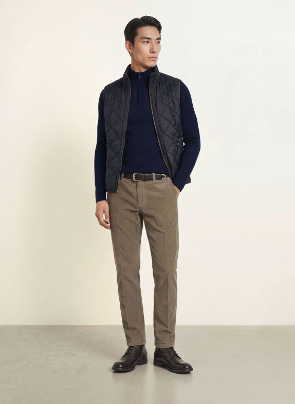 FRAUENSCHUH Half-zip sweater LEO-MW Merino Wool Turtleneck DARK BLUE