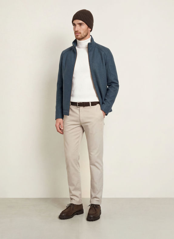 FRAUENSCHUH Veste HUGO en laine mérinos BLEU GRIS