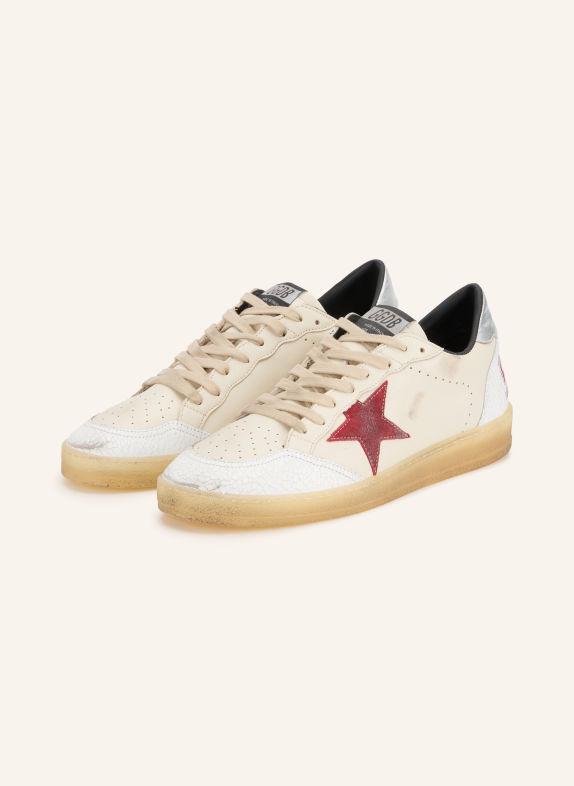 GOLDEN GOOSE Adidași BALL STAR BEJ / ROȘU ÎNCHIS / ALB