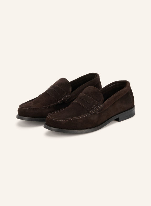 GARMENT PROJECT Loafers à barrette MILES MARRON FONCÉ