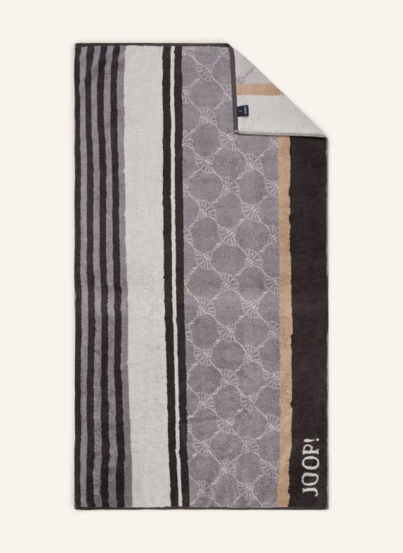 JOOP! Duschtuch JOOP! LINES GRAU / BEIGE / DUNKELGRAU