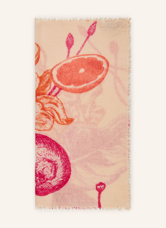 Mouleta Cashmere Scarf ECRU / DARK PURPLE / DARK ORANGE