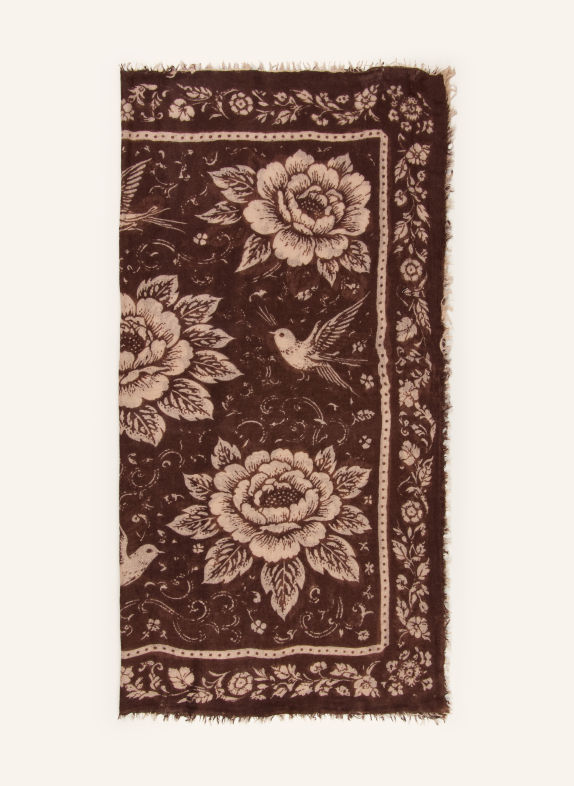 Mouleta Cashmere Scarf DARK BROWN / ROSE