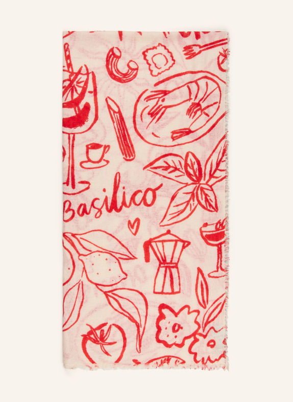 Mouleta Cashmere Scarf CREAM / RED