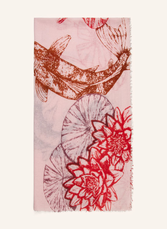 Mouleta Cashmere Scarf LIGHT PINK / BROWN / RED
