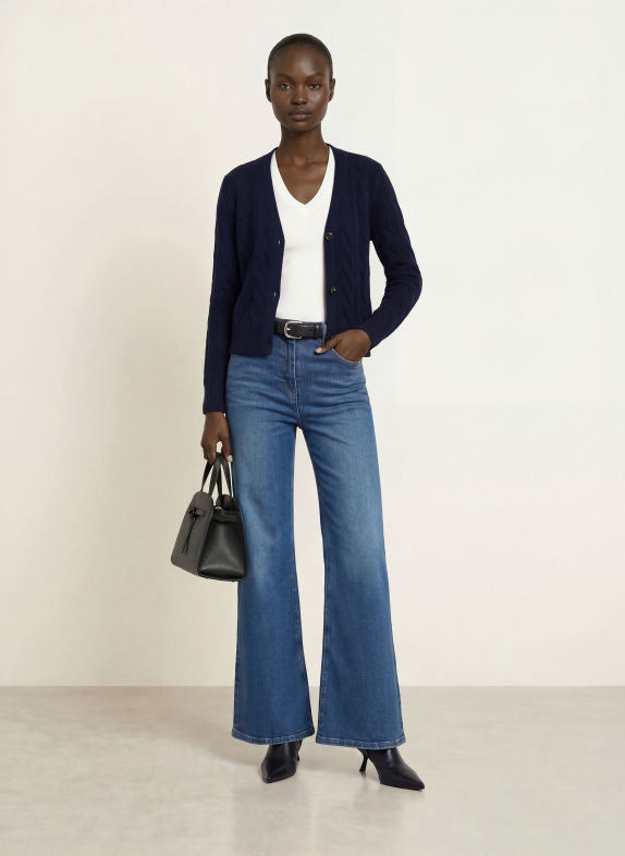 REISS ELOWEN Cardigan DARK BLUE