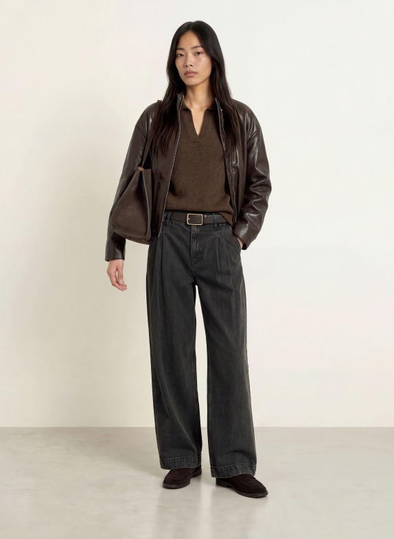 s.Oliver Wide Leg Jeans 97Y6 GREY/BLACK