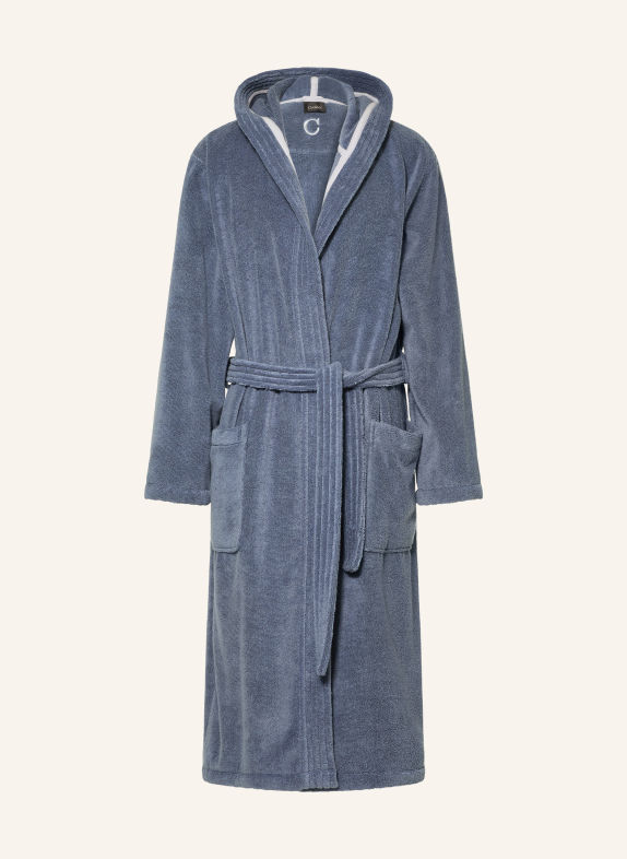 Cawö Men's WTH Hooded Bathrobe BLUE GRAY