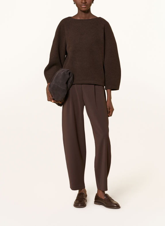 OPUS GUSERA Sweatshirt with 3/4-length sleeves DARK BROWN