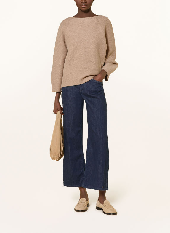 OPUS GUSERA Sweatshirt with 3/4-length sleeves LIGHT BROWN